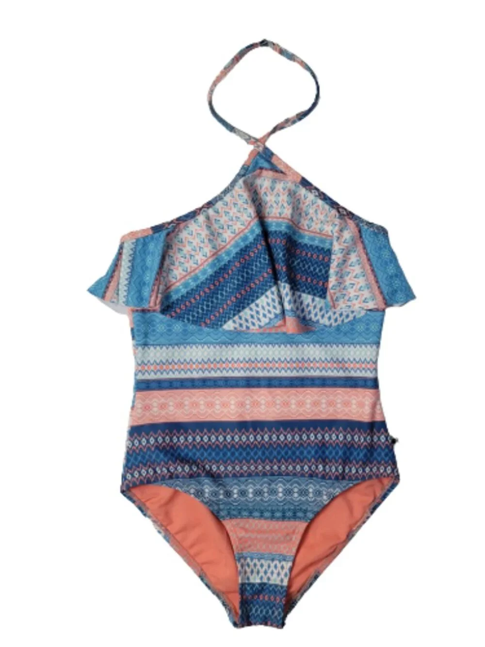 Lucky Brand Girls One Piece Swimsuit Geometric Print Size M 8/10 NWT